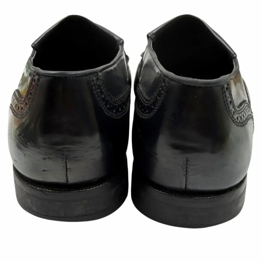 Florsheim Lexington Black Leather Kiltie Tassel Wingtip Loafers Shoes Mens Sz 10
